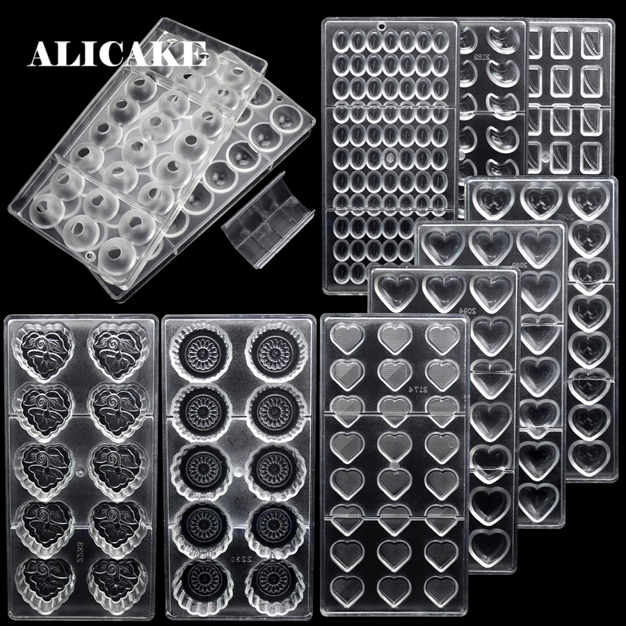

3D Chocolate Candy Bar Molds Forms Polycarbonate Plastic Tray Cake Baking Pastry Bakery Baker Tools for Chocolate Candy Mould