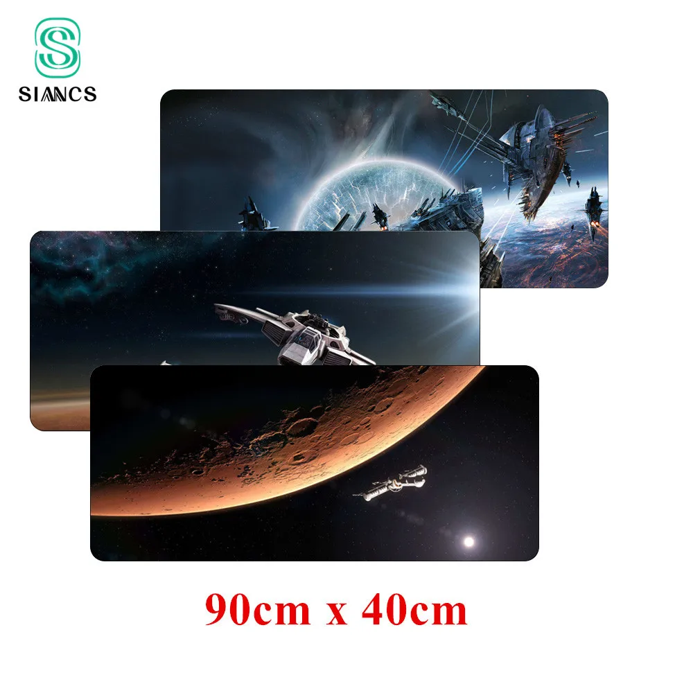 

SIANCS 90cm*40cm large Spacecraft DIY Mouse Pad XL Gamer Keyboard Mat Table Protector Soft Gaming Mousepad for Tablet PC Latop