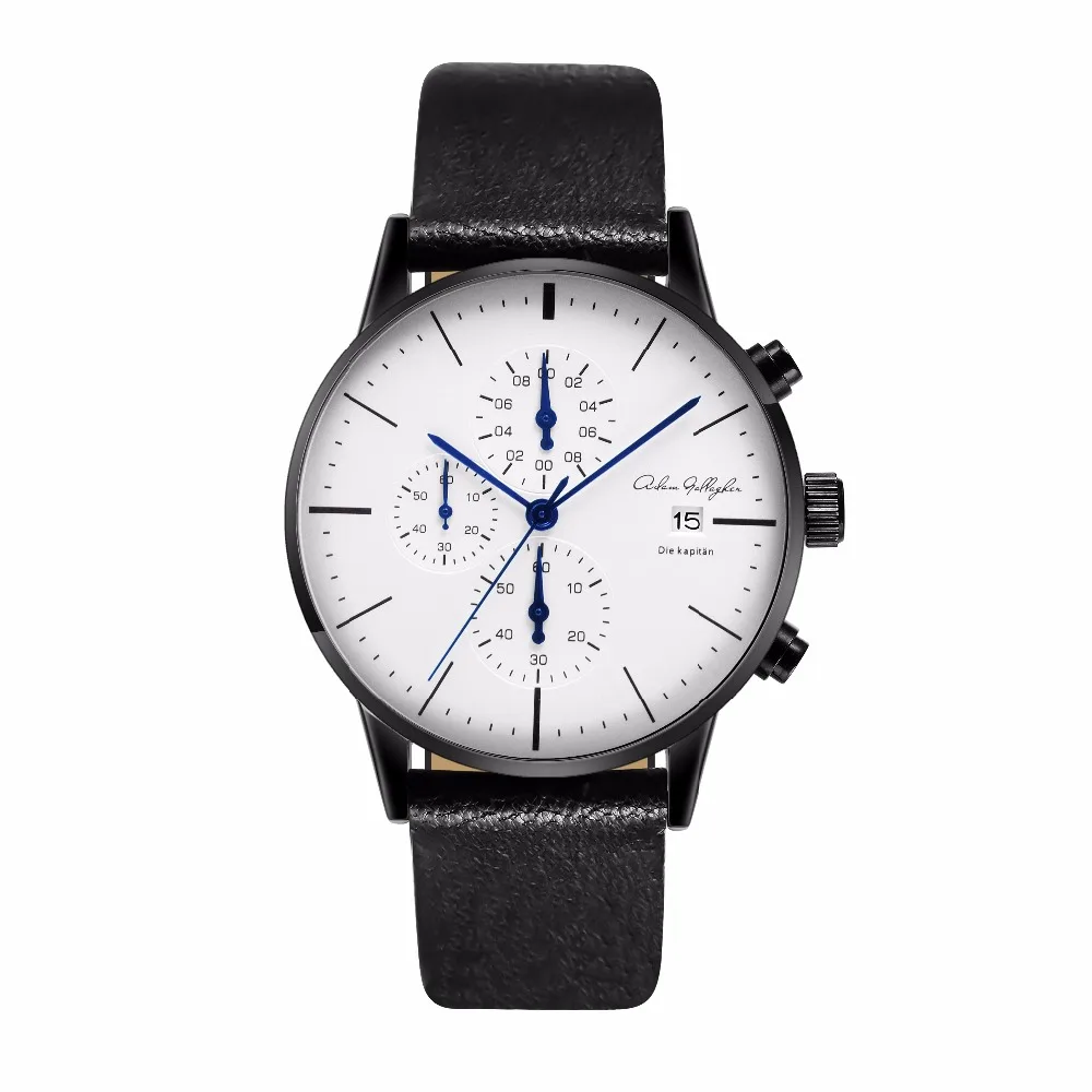 Chronograph Mens Watches Top Brand Luxury Leather Strap Sports Quartz