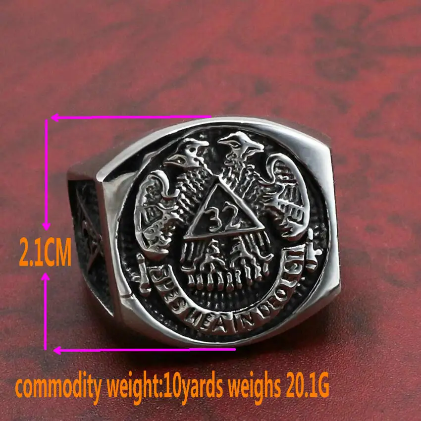 Best Masonic Men #039;s Ring Stainless Steel Double Eagle Ring Men #039;s Domineering Ring