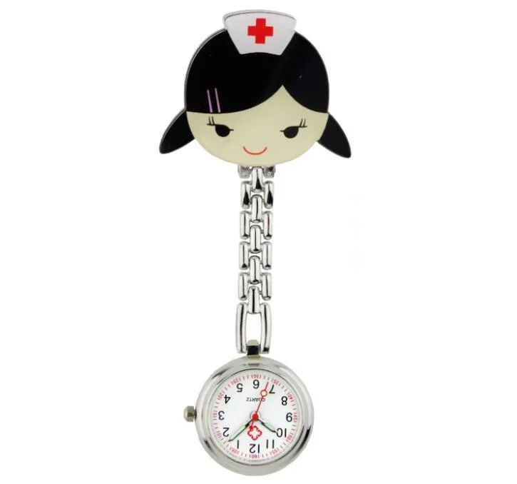 111 15 De Réductionmode Belle Fleur 3d Animal De Bande Dessinée Filles Dames Femmes Infirmière Montres Unisexe Médecin Fob Pocket Coup Clip