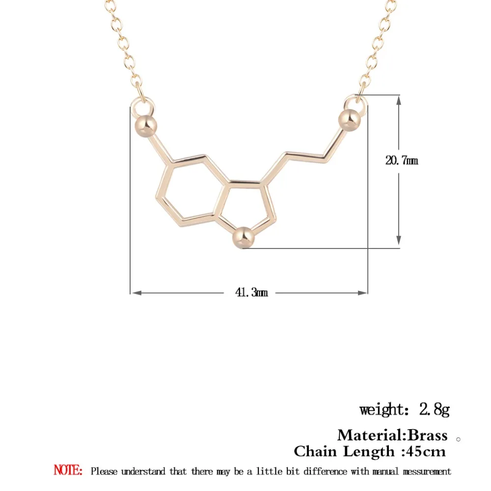 QIMING модное ожерелье s для женщин химическое ожерелье с формулой серотонина элемент химическая молекула ожерелье подарок лучший друг подарок
