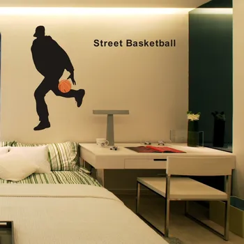 

Street Basketball Player Sticker Sports Decal Posters Vinyl Wall Decals Pegatina Quadro Parede Decor Mural Basketball Sticker