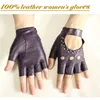 ladies half finger leather gloves fashion hollow rivet style thin outdoor sports driving riding sheepskin gloves ► Photo 3/6