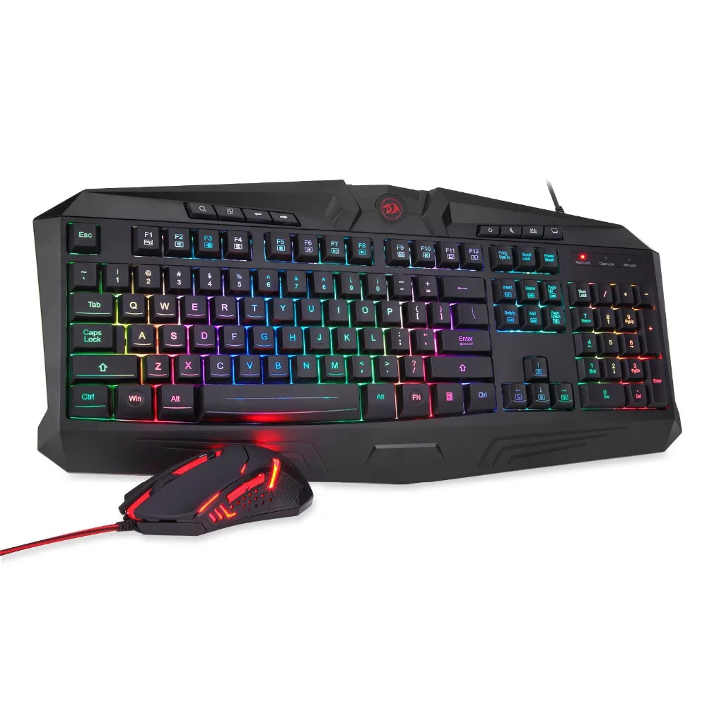 Redragon игровая клавиатура игровая мышь комбинированная S101 RGB светодиодный комплект клавиатура и мышь с подсветкой игровая мышь и клавиатура Бесшумная