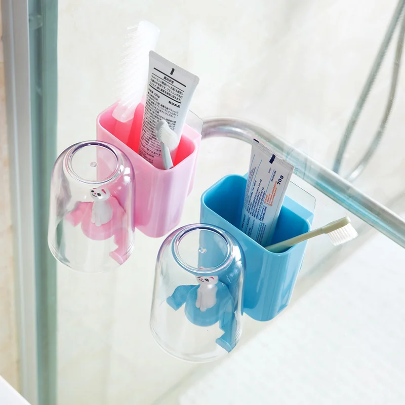1 Набор пастообразных парных держателей зубных щеток с зубной чашкой настенный стеллаж для хранения зубной пасты аксессуары для ванной комнаты