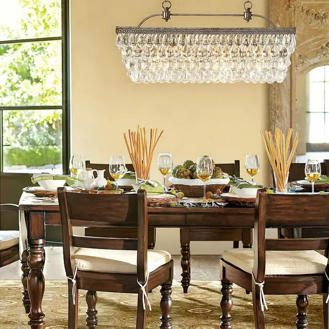 Luxury Led Light Crystal Chandelier Long Lighting