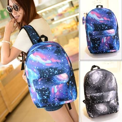 

Women Lady Fashion Canvas Satchel Lovely Sweet Casual Floral Starsky Flag Backpack Zipper Bookbag Bag Black/Blue