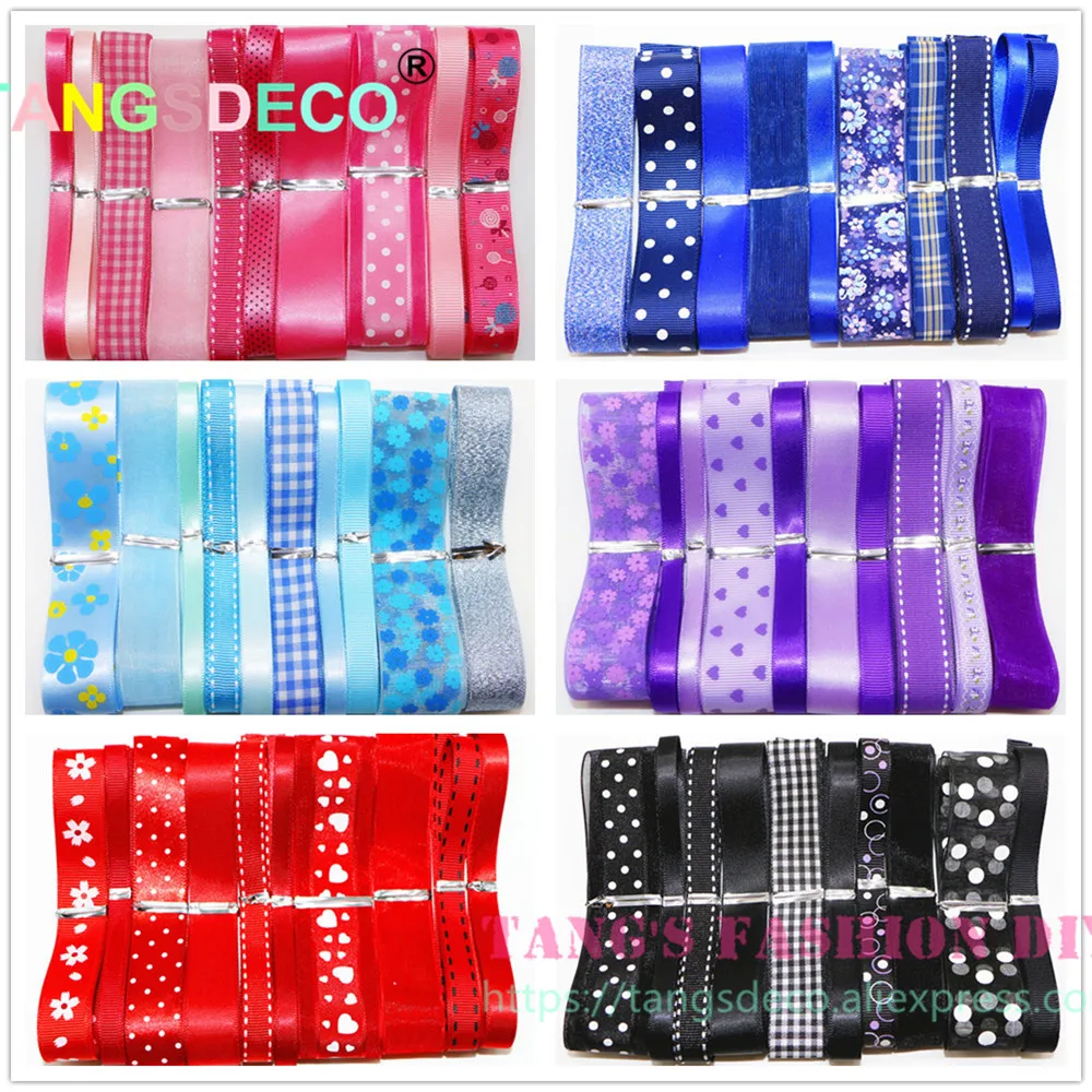 10yardssetHighQualitysmallsizemixcolorribbonsetsDIYRIBBONS