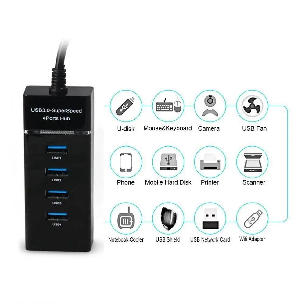 DOBE 4 порта 3 0 концентратор расширитель USB Высокоскоростной Мульти порты s