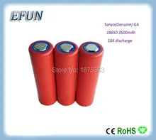 Brand new high popwer 3PCS/LOT 100% Genuine Sanyo 3.6V 18650 3500mAh Li-ion Rechargeable Battery NCR18650GA highest capacity