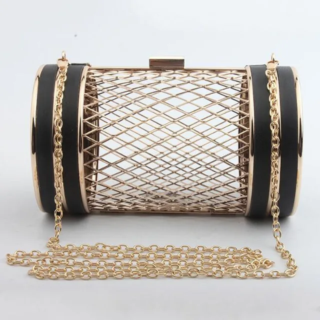 Metal Bird Cage Bag Lady Party Clutch Bag With Chain Shoulder Handbags