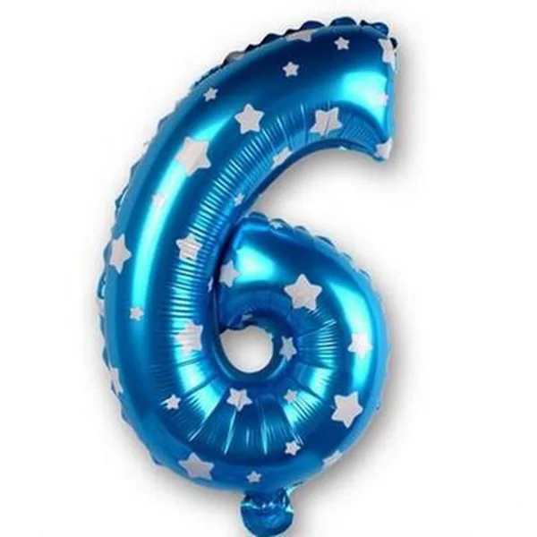32 дюймов розовый и голубой номер фольги шары гелиевые шары с цифрами Свадебные украшения день рождения воздушные шары поставки - Цвет: number 6
