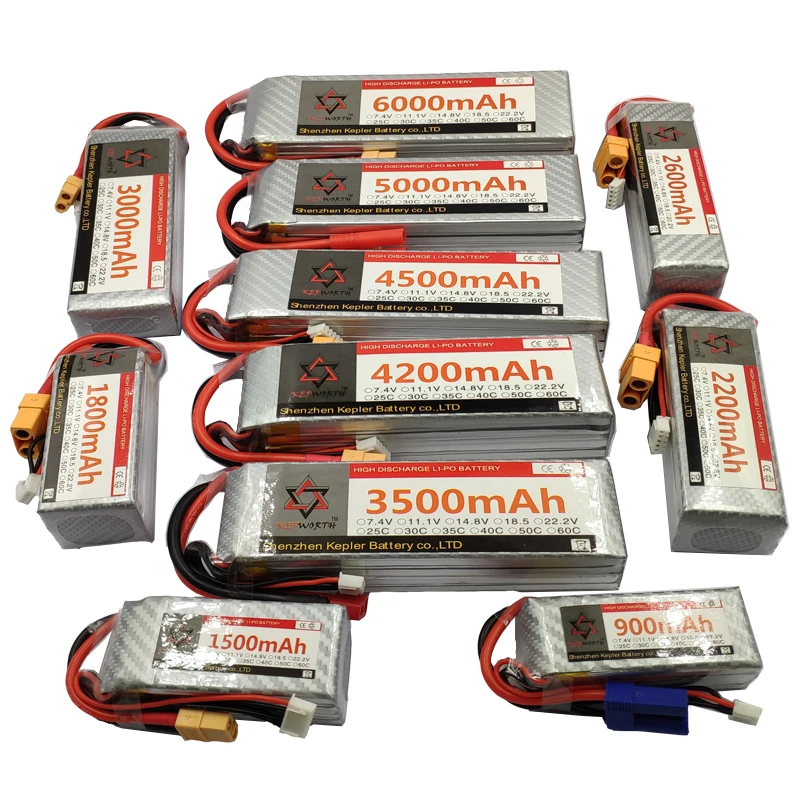 Провод с силикатной гелевой Батарея 4S 14,8 v 35C 60C 1300 1800 2200 2600 3000 3500 4500 5000 6000 мАч для автомобиля RC Самолет лодка вертолет автоцистерна