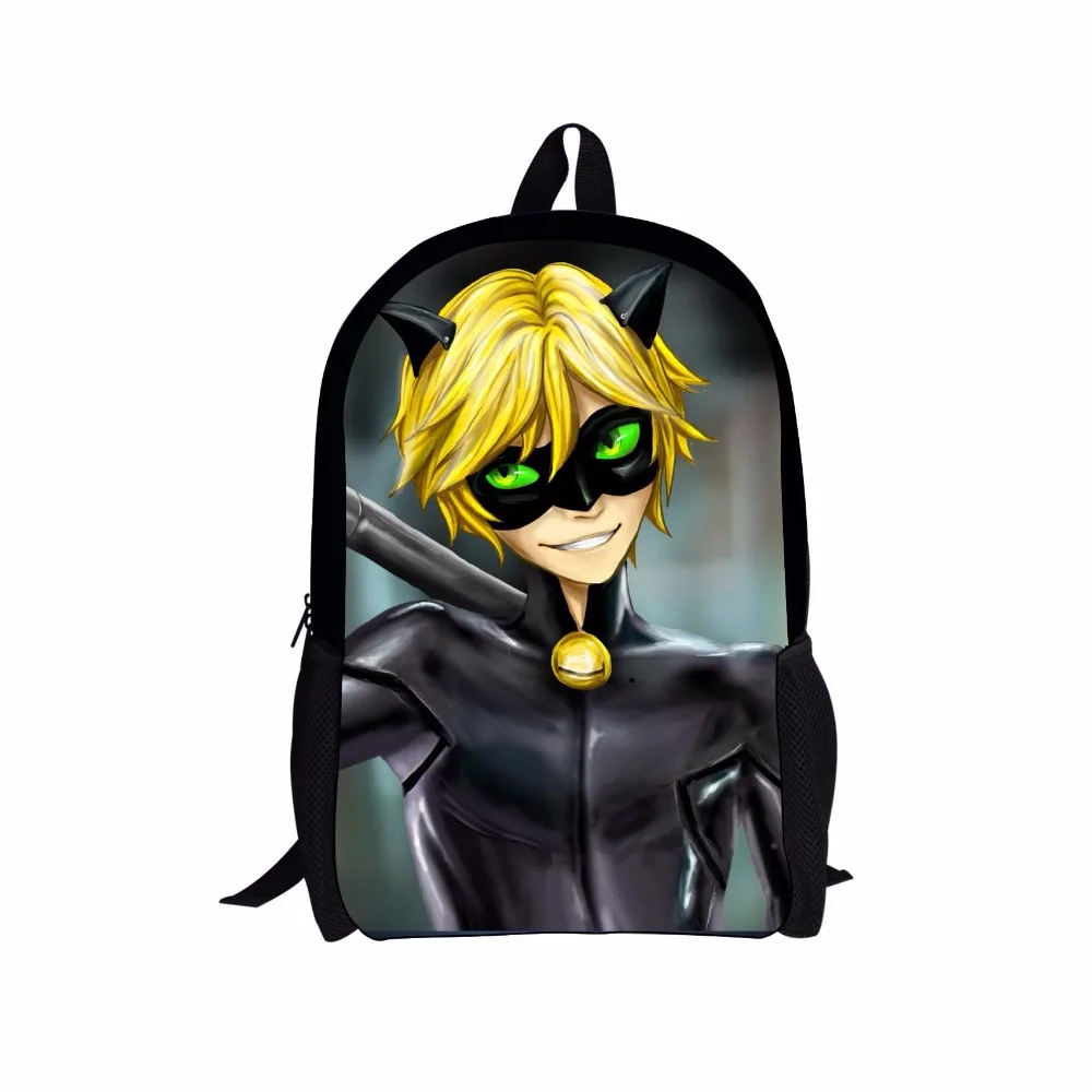 

FORUDESIGNS Miraculous Ladybug Backpacks Canvas Children Backpack for Teenagers Boys&Girls Cat Noi Adrien Marinette School Bag