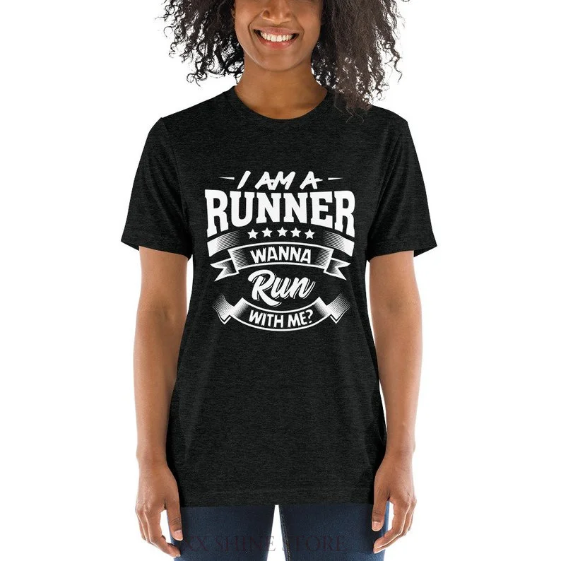 Мужская футболка с коротким рукавом I Am A Runner want Run With Me | одежда