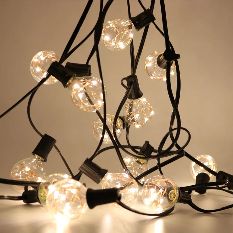 

8.8M G40 globe string lights bulbs Outdoor Waterproof Patio Lights Copper Wire LED Holiday Lights Ball Wedding Home Decoration