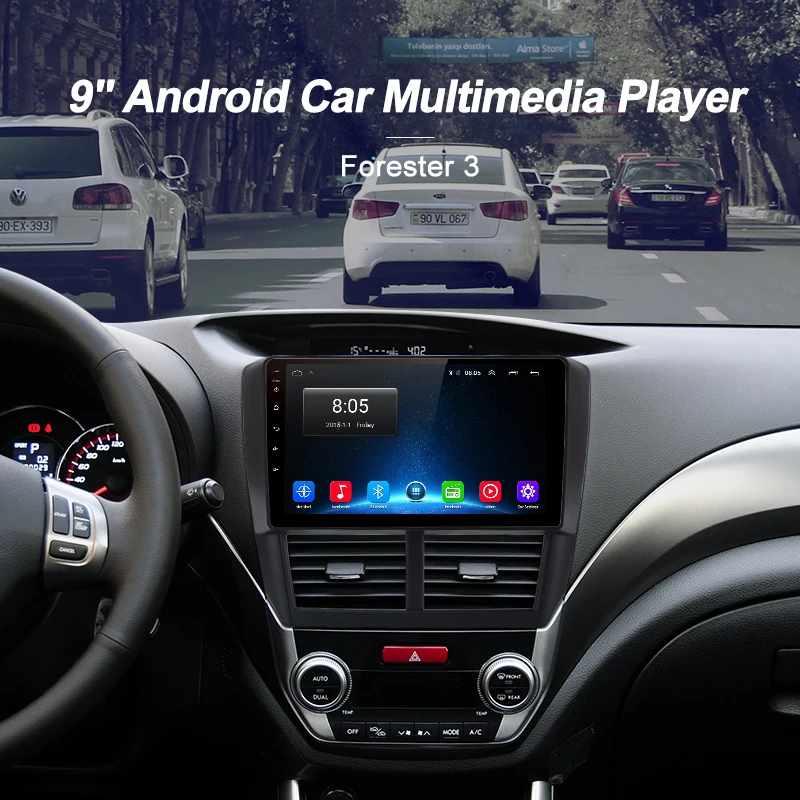 Perfect AWESAFE 2din Android 8.1 Car Radio Multimedia video player gps navi For Subaru Forester 3 2007 2008 2009 2010 2011 2012 2013 1