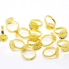 500 шт./лот регулируемые позолоченные кольцо База пустой Выводы Fit 14 мм