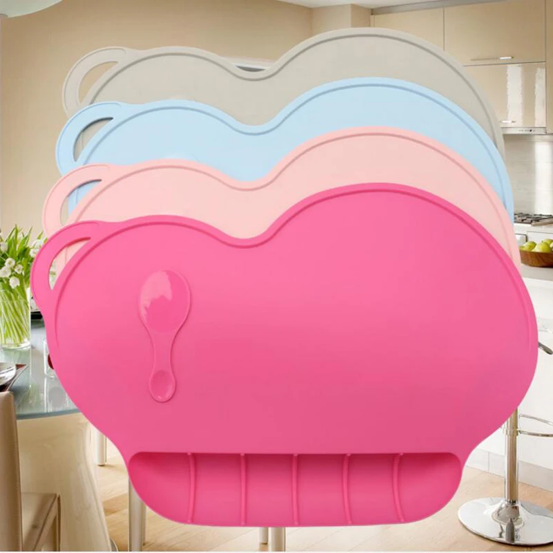 Baby Silicon Plate Sucker Slip-resistant Baby Silicone Placemat Waterproof Snack Mat Food Pocket Kid Dinner Plate Tableware Set