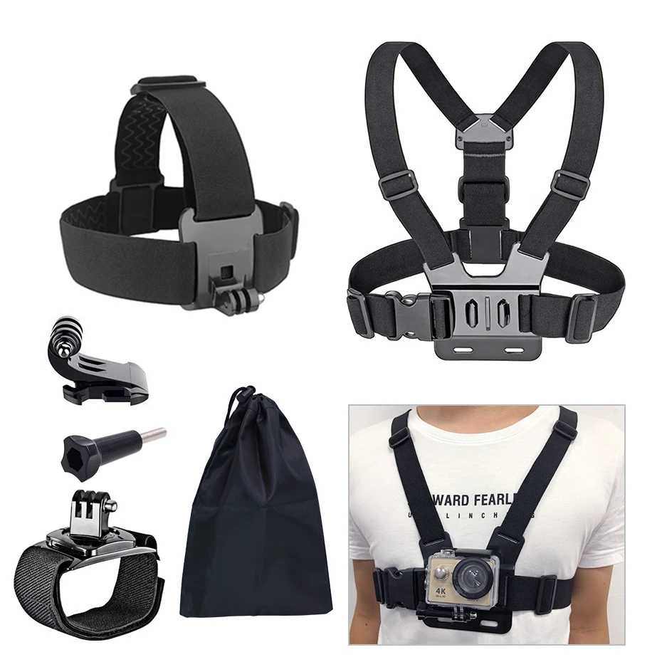 

Accessories Set For Gopro Hero 5 6 Chest Head Strap Mount Floaty Bobber Monopod For Xiaomi Yi 4K SJCAM For EKEN H9 Action Camera