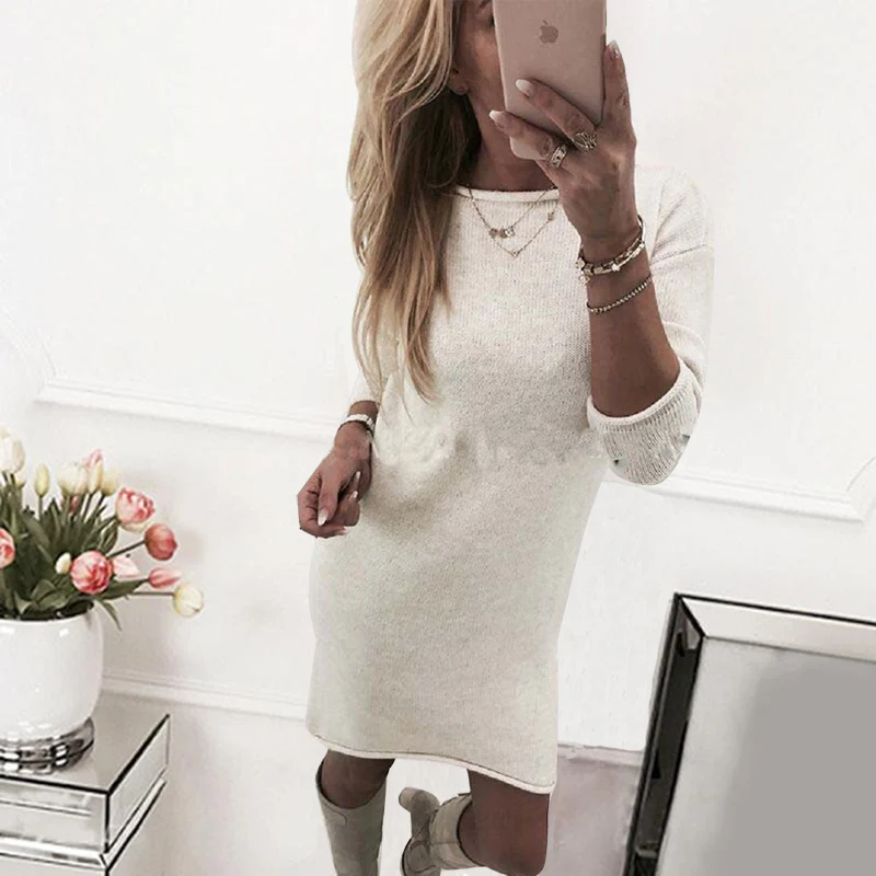 ELSVIOS осень 2018 г. для женщин элегантное платье пикантные knitte офисное мини
