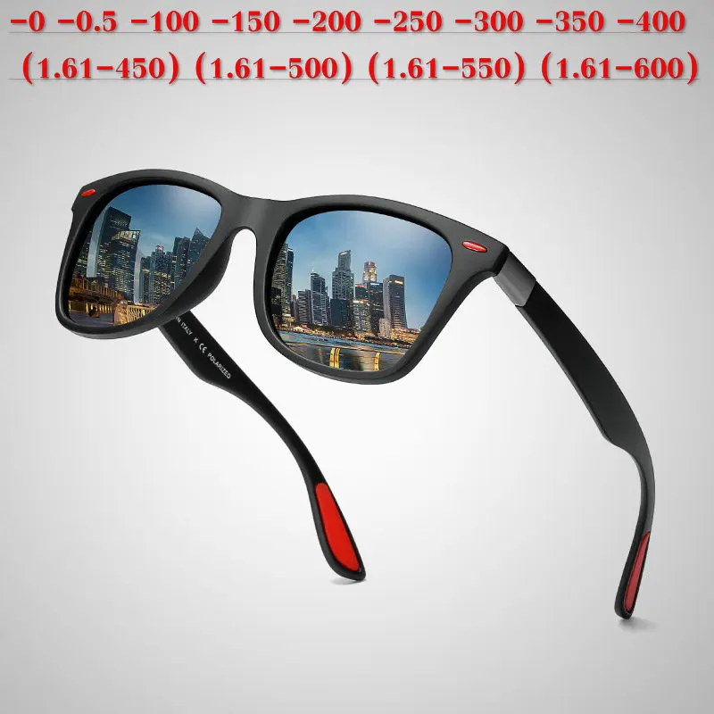 Очки по рецепту SPH от 0 до-6,0 для близорукости Мужские Женские Модные поляризованные солнцезащитные очки с диоптриями Близорукие Солнцезащитные очки NX - Цвет линз: black-blue lens-0