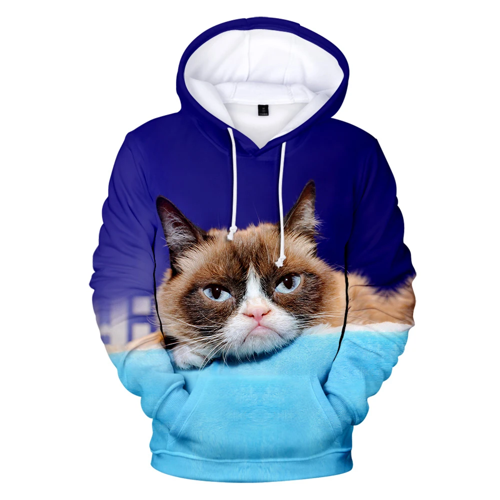 Internet star Grumpy Cat New 3D Style  Slim Fashion Casual Hooded Sweatshirt 2019 New Trend Casual Street Clothing 4XL Internet star Grumpy Cat New 3D Style  Slim Fashion Casual Hooded Sweatshirt 2019 New Trend Casual Street Clothing 4XL