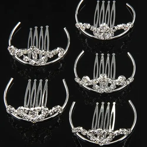 5X Rhinestone Crown Comb Hair Clip Bridal Tiara 38 42mm NEWin Hair Clips & Pins from Beauty