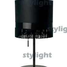 Бахрома настольная лампа ретро классический настольный свет гостиная спальня ткань настольное освещение