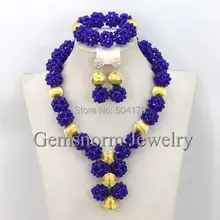 Африканский комплект ювелирных изделий для свадьбы африканская бижутерия комплект невесты, стильный элегантный комплект серьги и более Цвета GS788