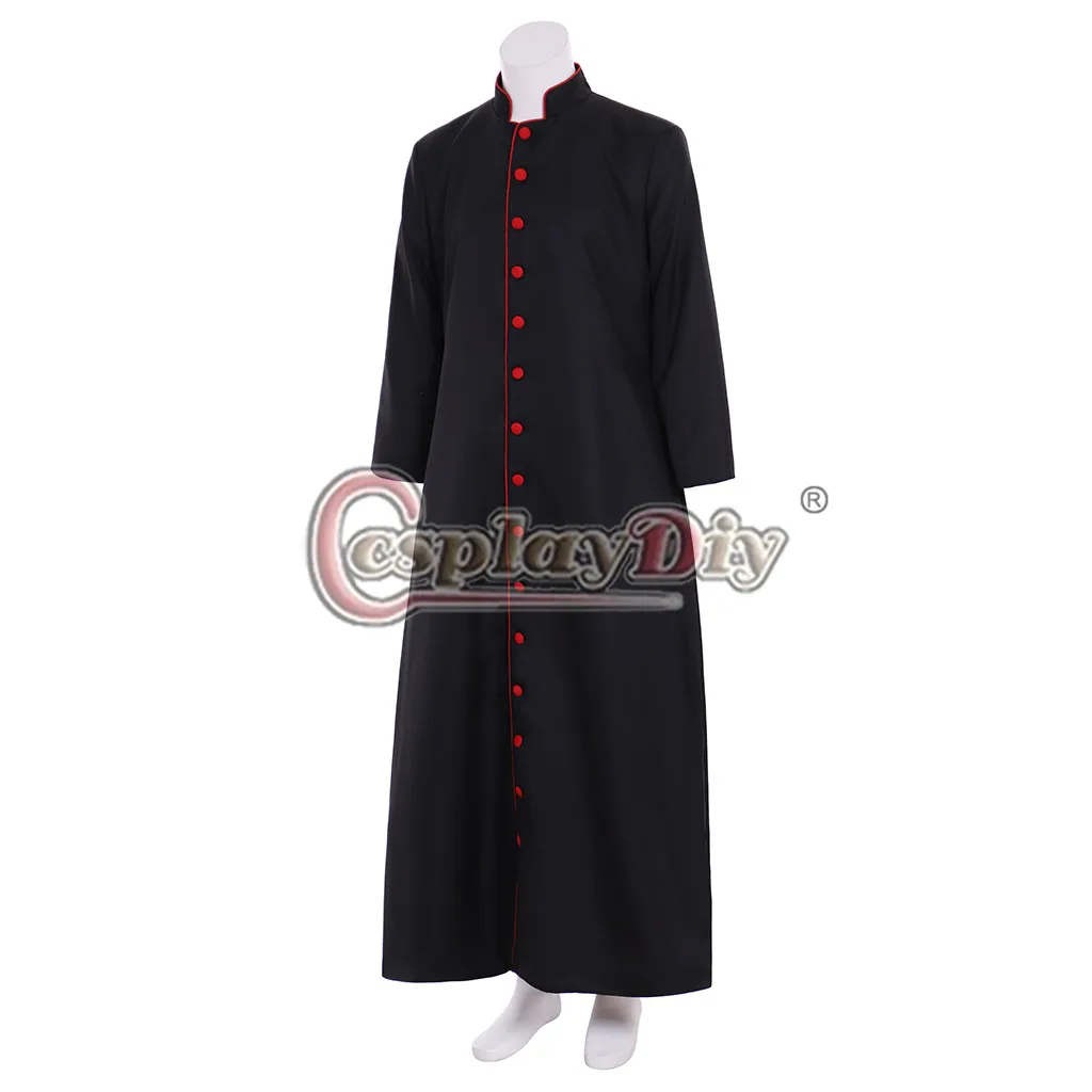 Cosplaydiy индивидуальный заказ средневековый однобортный служитель Cassock Римский пастор халат Cassock духовенство Vestment куртка Тренч L717