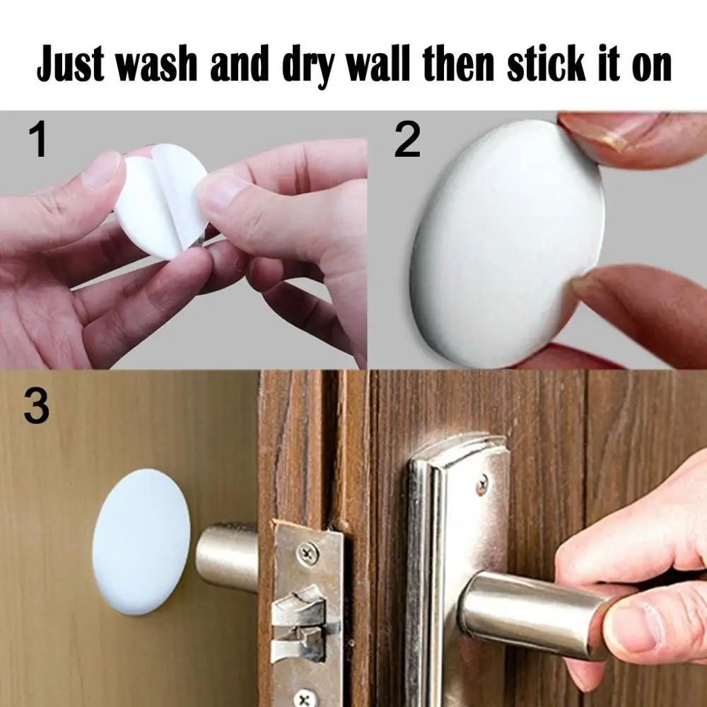 500Pcs Wall Protectors Self Adhesive Door Handle Bumper Guard Stopper