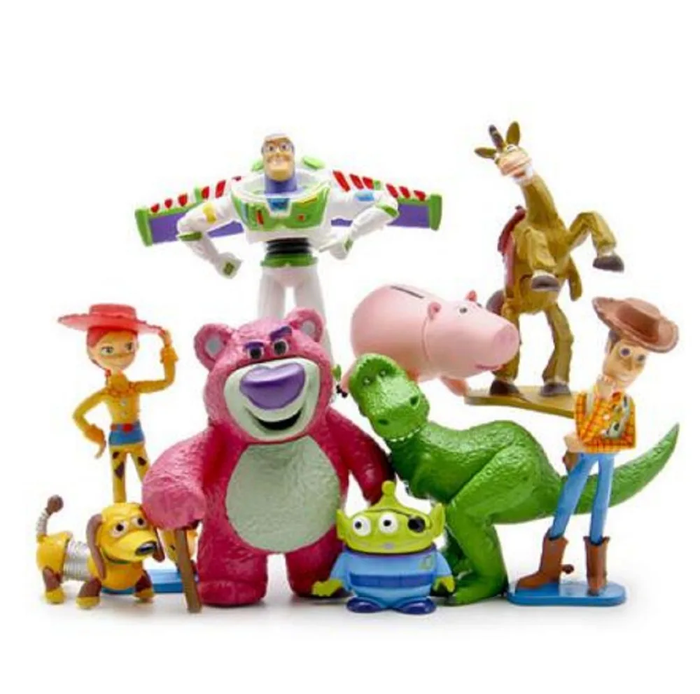 9pcs/set 3.5 8cm Toy Story 3 Buzz Lightyear Woody Jessie PVC Action