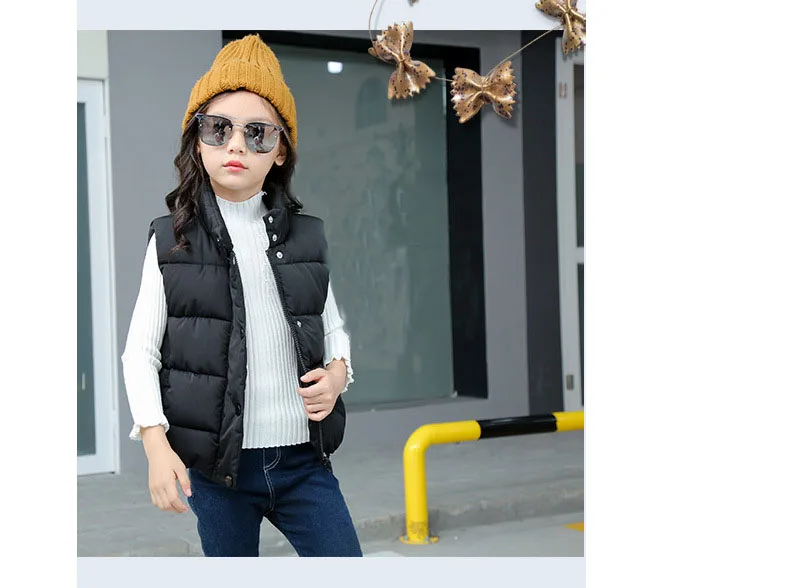 little big girls vest winter autumn padded teenage boys vests and waistcoats kids black green pink teenagers children clothing (36)