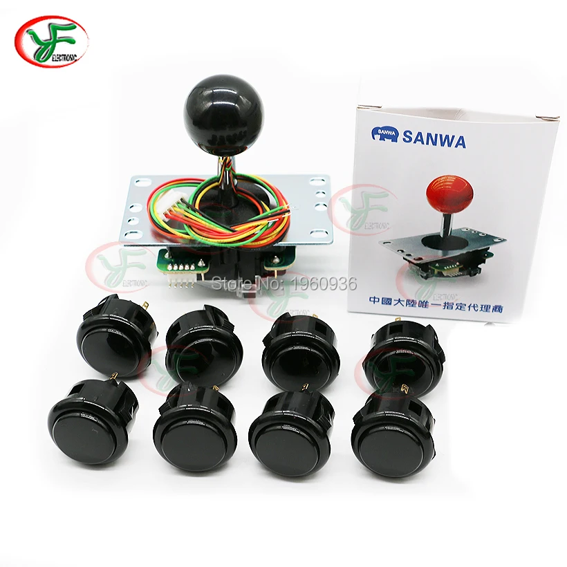 1 шт. Япония Sanwa JLF-TP-8YT джойстик+ 8 шт. OBSF-30 кнопки для аркадных DIY наборы деталей