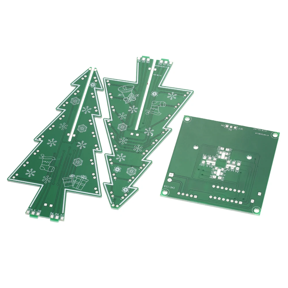 DIY Colorful LED Light Acrylic Christmas Tree with Music Electronic Kit W5M9 