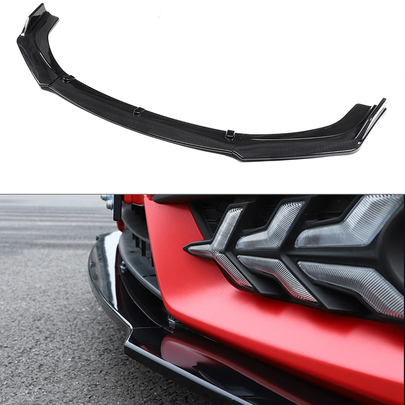 

1Pcs Pp Carbon Fiber gloss/matt black Front Bumper Cover Lip Front Spoiler For Honda Civic 2016~2018 Splitters Air Vent Cover