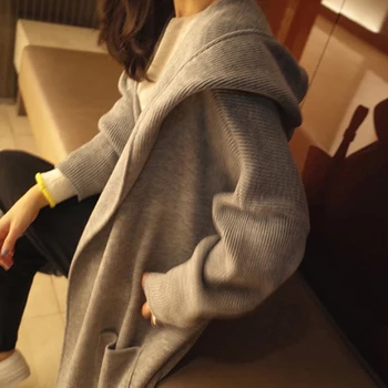 

Cardigan Women Long Sleeve Female Elegant Pocket Knitted Outerwear Sweater Winter Spring Cardigans Loose Knitwear Cardigan Mujer