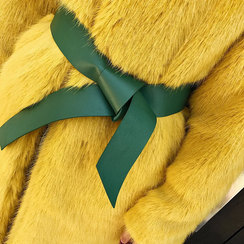 Женское пальто из искусственного лисьего меха с длинным рукавом|for coat|fur coatfur coat
