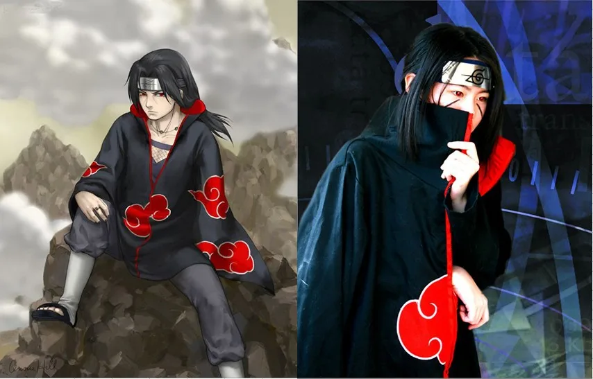 Highneck High neck Japan Anime Cartoon Cosplay Naruto Uchiha Itachi Costume Stage Wear Dress