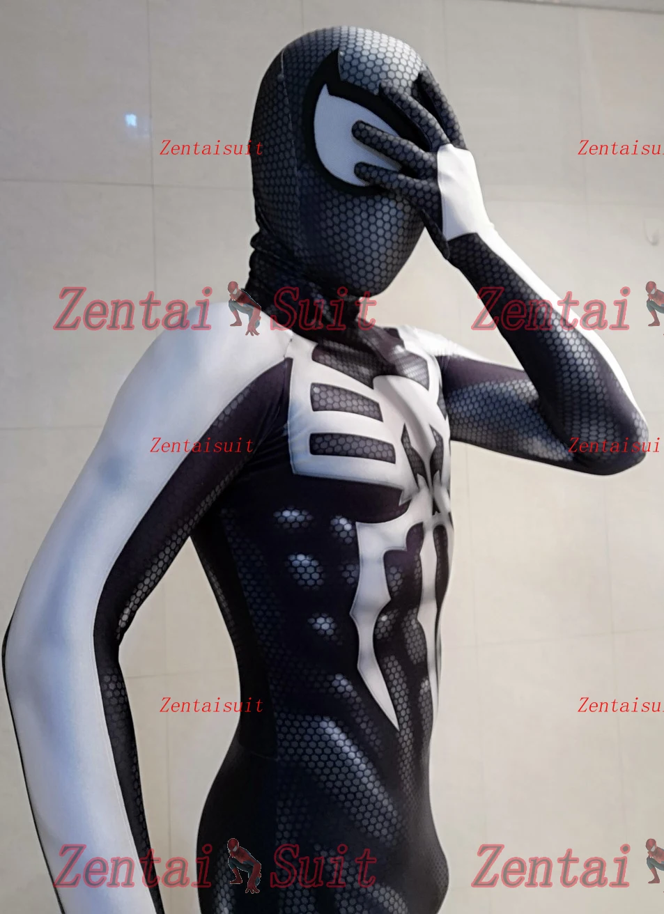 Окончательный черный костюм Человека паука 2099 для косплея с 3D принтом Майлз