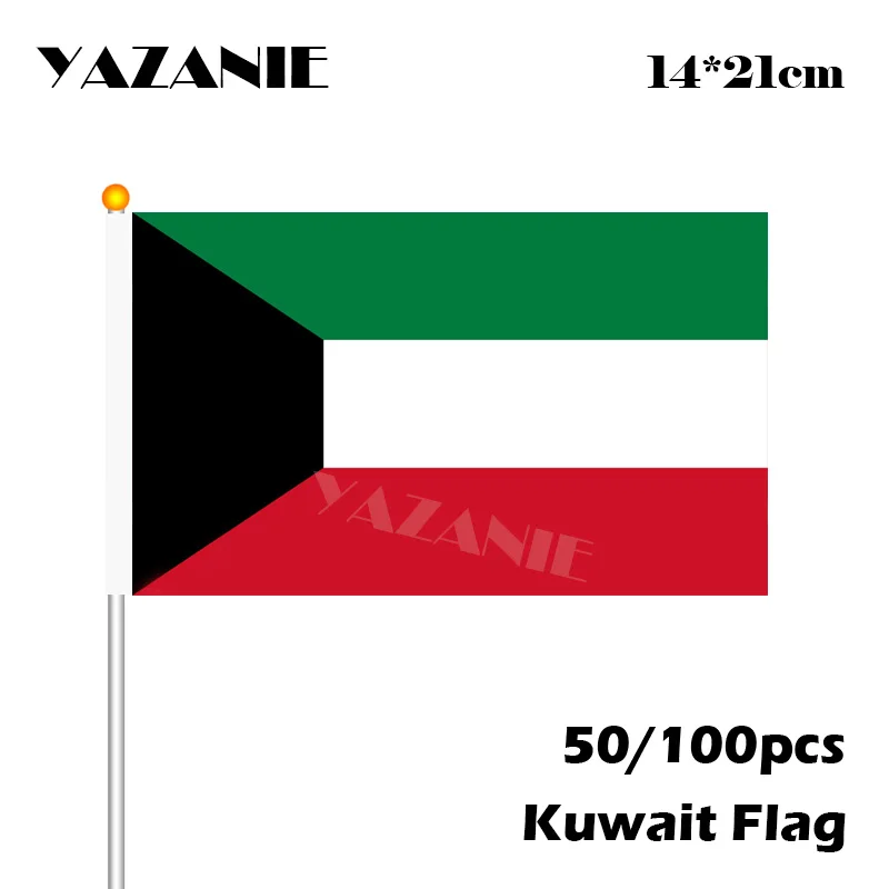 YAZANIE 14*21 см 50/100 шт. Кувейте развевающиеся маленькие флаги рука волна страны мира