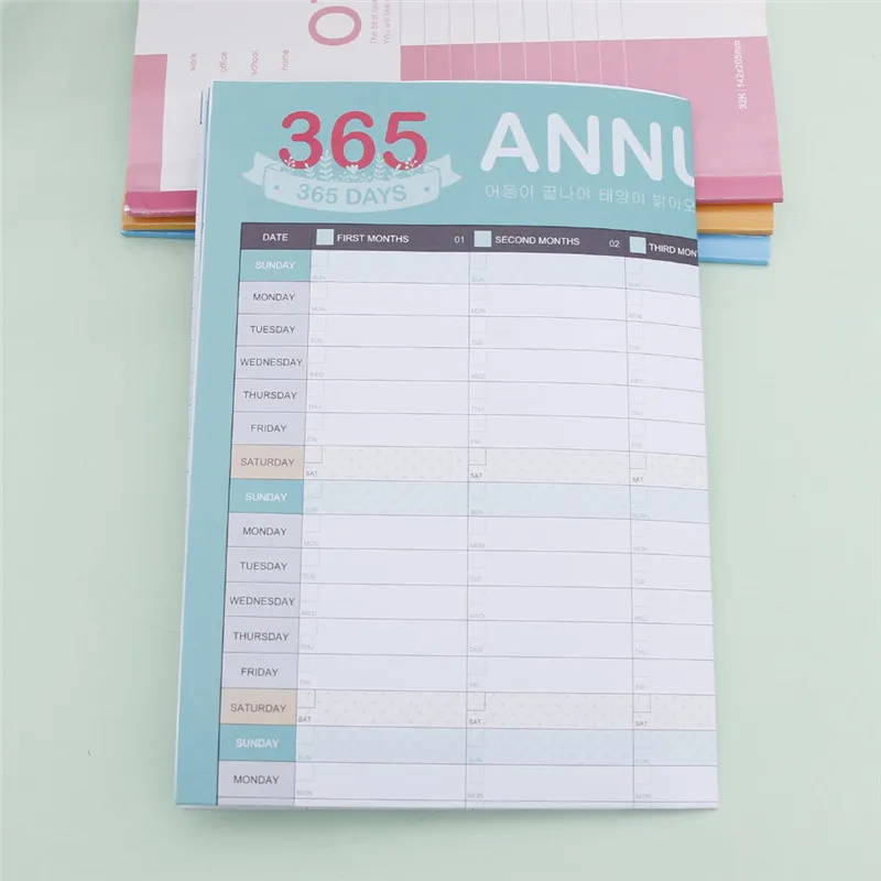 Новое поступление Календари усилия ежедневнике 365 день годовой график журнал распорядок дня дневник Бумага план расходные материалы