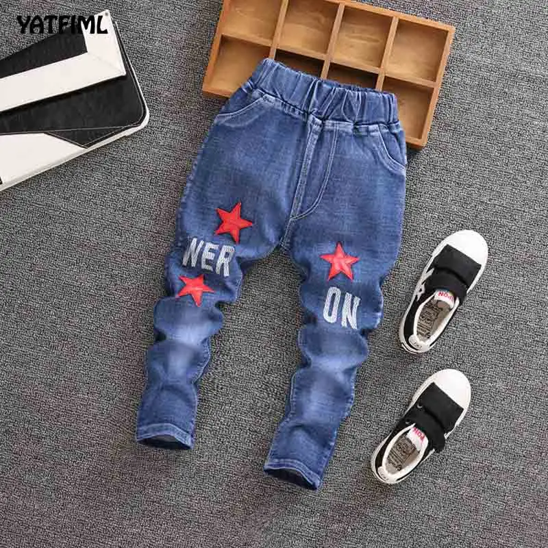 YATFIML/детские джинсовые штаны с эластичной резинкой на талии; модные джинсы для маленьких мальчиков; Одежда для младенцев с героями мультфильмов; милые детские джинсы для девочек - Цвет: style3