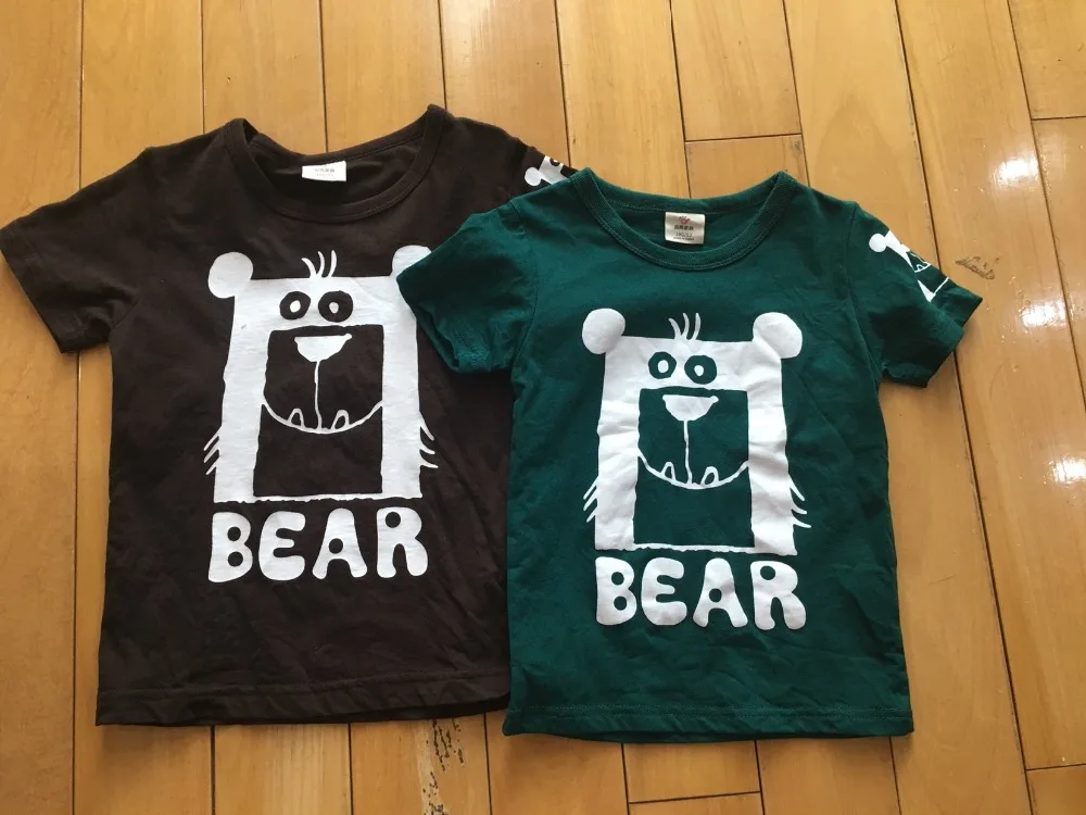 Новая летняя модная дизайнерская одежда для детей 2, 3, 4, 6, 8, 10 лет, хлопковые футболки с короткими рукавами и рисунком медведя для маленьких мальчиков