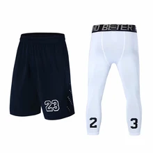 Спортивные мужские шорты для занятия баскетболом 2 шт. Спорт бег фитнес шорты с карманом свободные дышащие шорты для бега комплекты плотный тренировочный костюм