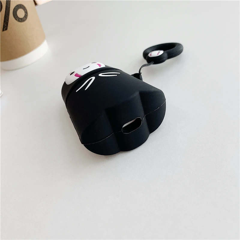 Японская анимация No Face Man чехол для Apple airpods 2 1 аксессуары коробка с палец Анти-потери кольцо мягкое Силиконовое Funda