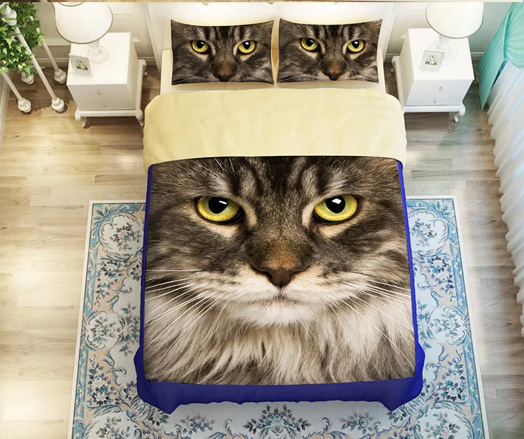 Cat Kids pink girls Animal bedding set duvet cover king size 3d duvet