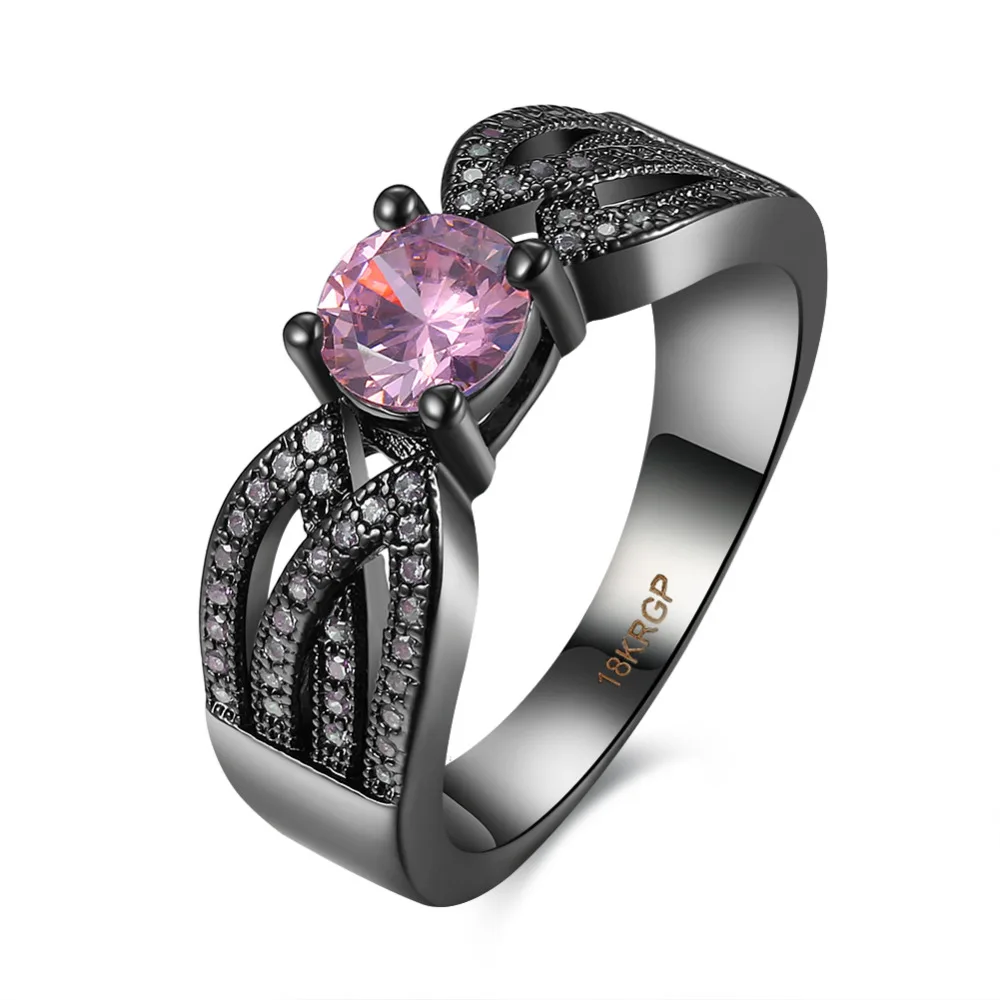 

ARUEL Fashion Black Gun Plated Austrian Crystal Wedding Party Women Jewelry Rings Trendy Delicate Finger Ring Jewelery Jewellery